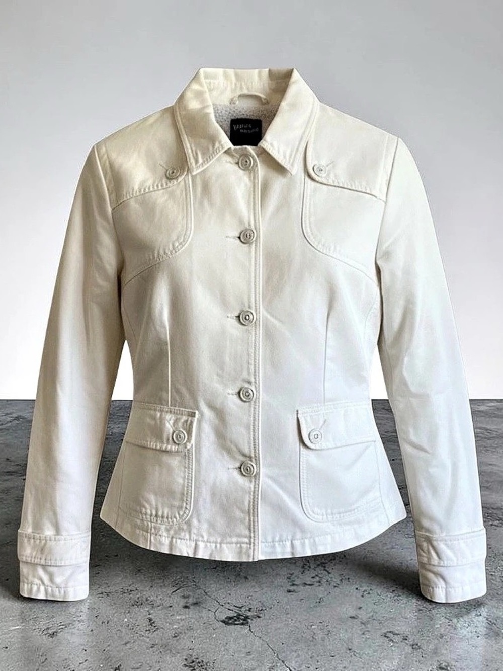 Lucky Brand Utility Jacket in White Size XL Y2K